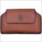GEORGIA BOOT BROWN GRAIN LEATHER LARGE SMARTPHONE HOLDER MAGNETIC CLOSURE