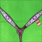 M21 HILASON WESTERN ZEBRA LEATHER HORSE BREAST COLLAR MAHOGANY ANGEL CROSS GUN