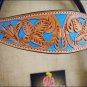 HILASON WESTERN LEATHER HORSE BRIDLE HEADSTALL LIGHT OIL W/ TURQUOISE INLAY S431