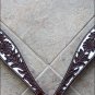 HILASON WESTERN LEATHER BREAST COLLAR DARK BROWN W/ WHITE HAND PAINT INLAY