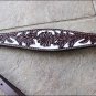 HILASON WESTERN LEATHER BREAST COLLAR DARK BROWN W/ WHITE HAND PAINT INLAY