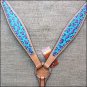 HILASON WESTERN LEATHER HORSE BREAST COLLAR TURQUOISE PURPLE CHEETAH HAND PAINT