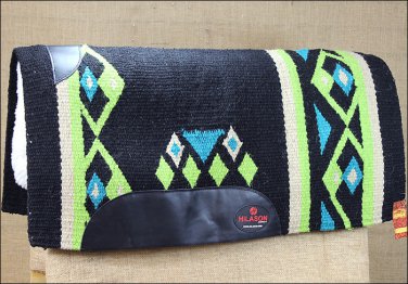 MADE IN USA FE123-F HILASON WESTERN WOOL FELT SADDLE BLANKET PAD BLACK GREEN