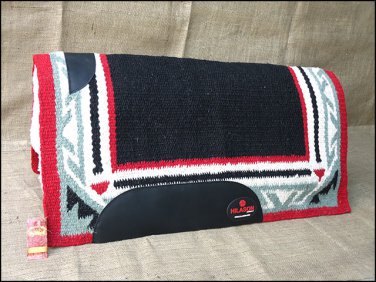 MADE IN USA FE225 HILASON WESTERN WOOL FELT SADDLE BLANKET PAD BLACK RED WHITE
