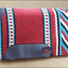 MADE IN USA HILASON WESTERN WOOL FELT SADDLE BLANKET PAD RED TURQUOISE WHITE