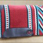 MADE IN USA HILASON WESTERN WOOL FELT SADDLE BLANKET PAD RED TURQUOISE WHITE
