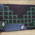 FEP239 HILASON NEW ZEALAND WOOL SADDLE BLANKET WESTERN RODEO BROWN WHITE GREEN