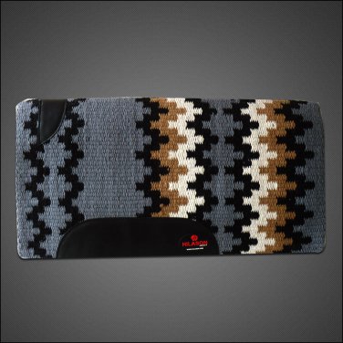 MADE IN USA HILASON WESTERN WOOL FELT SADDLE BLANKET PAD GRAY BLACK WHITE