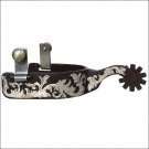 PROFESSIONAL CHOICE BOB AVILA MEDIUM SHANK FLORAL ENGRAVED HORSE RIDING SPURS