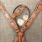 S9 HILASON WESTERN LEATHER HORSE ONE EAR HEADSTALL BREAST COLLAR HAND PAINT TOOL