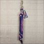 NAVY-TAN-BURGUNDY WEAVER TACK HORSE POLY LEAD ROPE W/ SOLID BRASS 225 SNAP