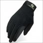 05 SIZE HERITAGE PERFORMANCE FLEECE LEATHER HORSE RIDING EQUESTRIAN GLOVE BLACK