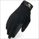 10 SIZE HERITAGE PERFORMANCE FLEECE LEATHER HORSE RIDING EQUESTRIAN GLOVE BLACK