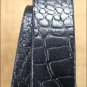 58IN. BLACK 1.5in LEATHER BELT CROCODILE EMBOSSED DESIGN MADE IN USA