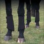 MEDIUM PROFESSIONAL CHOICE LEATHER PROTECTION HORSE LEG BOOTS VALUE 4 PACK BLACK