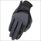 11 SIZE HERITAGE X-COUNTRY GLOVE HORSE RIDING LEATHER STRETCHABLE BLACK GREY