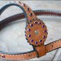 S502 HILASON WESTERN LEATHER HORSE ONE EAR BRIDLE HEADSTALL TAN PINK RHINESTONES