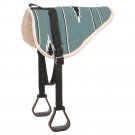 TOUGH 1 ADULT NAVAJO FLEECE BOTTOM BAREBACK PAD W/ POLYMER STIRRUPS LIME