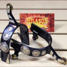 HILASON BLACK STEEL MEN SHOW SPURS SOLID BRASS ROWEL