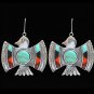 LOULABELLE SILVER THUNDERBIRD EARRINGS LADIES TURQUOISE RED DARK BLACK