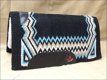 MADE IN USA FE274-F HILASON WESTERN FELT SADDLE BLANKET PAD BLACK TURQUOISE GREY