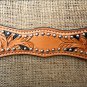 HILASON WESTERN HAND TOOL LEATHER HORSE BREAST COLLAR LIGHT OIL W/ BLACK INLAY