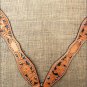 HILASON WESTERN HAND TOOL LEATHER HORSE BREAST COLLAR LIGHT OIL W/ BLACK INLAY