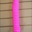 HOT PINK HILASON BRAIDED POLYPROPYLENE HORSE TRAINING LEAD ROPE W/ LEATHER LASH