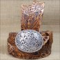 30 inch JUSTIN WESTERN TAN LEATHER BOTANICAL WEST BELT