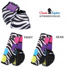SMALL 6 PACK CLASSIC EQUINE FRONT REAR SPORTS NO TURN BELL BOOTS HORSE ZEBRA