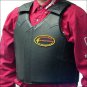 SADDLE BARN BLACK CORDURA PRO RODEO PROTECTIVE VEST W/ LEATHER POCKET ADULT