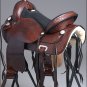 TO106AM HILASON TREELESS WESTERN LEATHER TRAIL BARREL RACING SADDLE 16" 17"
