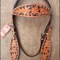 HILASON WESTERN LEATHER HORSE BRIDLE HEADSTALL TAN W/ BLACK HAND PAINT INLAY