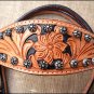 HILASON WESTERN LEATHER HORSE BRIDLE HEADSTALL TAN W/ BLACK HAND PAINT INLAY