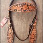 HILASON WESTERN LEATHER HORSE BRIDLE HEADSTALL TAN W/ BLACK HAND PAINT INLAY