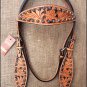 HILASON WESTERN LEATHER HORSE BRIDLE HEADSTALL TAN W/ BLACK HAND PAINT INLAY