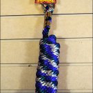 GREEN TAN & PURPLE HILASON BRAIDED POLYPROPYLENE WESTERN HORSE SHOW LEAD ROPE