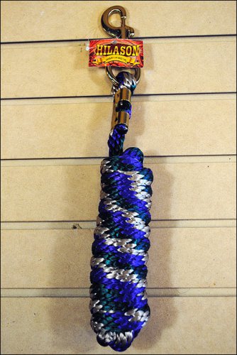 GREEN TAN & PURPLE HILASON BRAIDED POLYPROPYLENE WESTERN HORSE SHOW LEAD ROPE