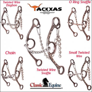 CLASSIC EQUINE BARREL HORSE GAG BIT DIAMOND LONG SHANK