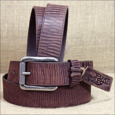 42IN. x 1.5IN. JUSTIN BENT RAIL SANDED BROWN LEATHER BOMBER BELT MADE IN THE USA