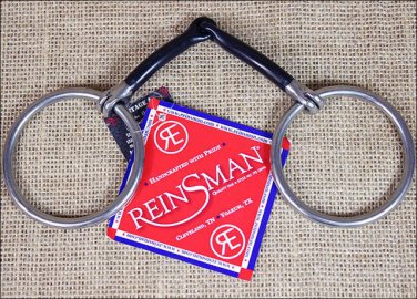 REINSMAN MEDIUM LOOSE RING 3/8 INCH SMOOTH SWEET IRON HORSE SNAFFLE BIT