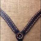 HILASON WESTERN LEATHER HORSE BREAST COLLAR WITH STUDS - BLACK