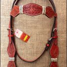 HILASON WESTERN LEATHER RAWHIDE BRAIDED HORSE HEADSTALL BRIDLE MAHOGANY