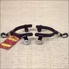 HILASON ANTIQUE BROWN YOUTH SPURS ENGRAVED GERMAN SILVER BARS