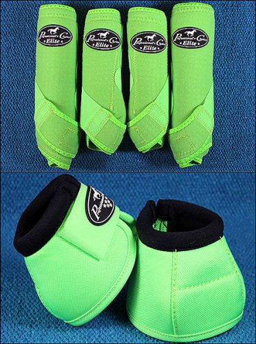 LIME LARGE PROFESSIONAL CHOICE SPORTS MEDICINE HORSE BOOTS BELL VENTECH ELITE