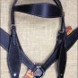 HILASON WESTERN LEATHER HORSE BRIDLE HEADSTALL BREAST COLLAR - BLACK