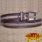 GM202DBRO-F HILASON HAND MADE HEAVY DUTY BUFFALO HIDE LEATHER STICHED BELT 46"