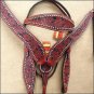 HILASON WESTERN LEATHER HORSE BRIDLE HEADSTALL BREAST COLLAR MAHOGANY BLACK