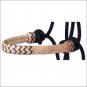 CLASSIC EQUINE HORSE NYLON RAWHIDE NOSEBAND HALTER BLACK INLAID
