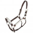 TOUGH 1 HORSE ROYAL KING RAISED STAR LEATHER SHOW HALTER DARK OIL